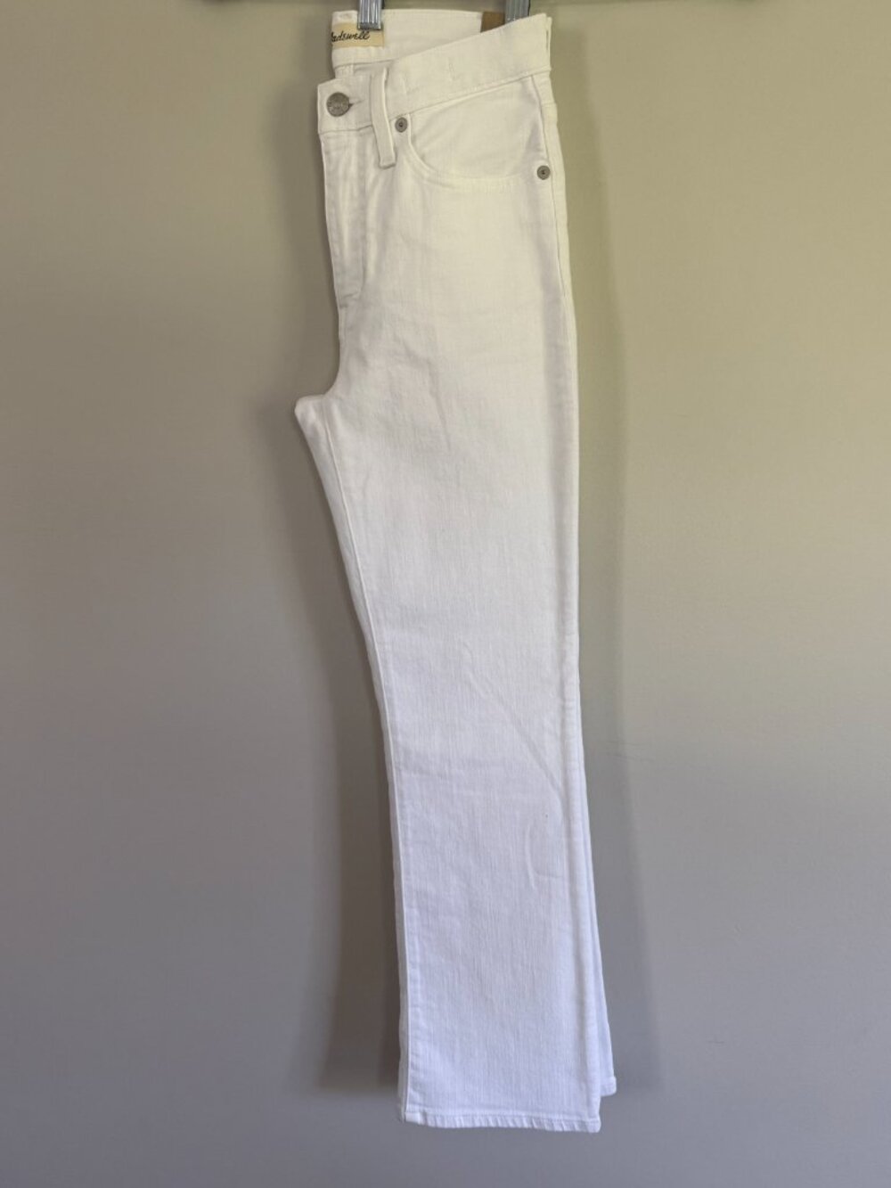 NWT Madewell Cali Demi-Boot Jeans Pure White Magic Pockets Size 25 - Picture 6 of 6